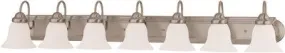 Nuvo Ballerina 7-Light Vanity Fixture Brushed Nickel 48 X 7-5/8 Inch  Uses (7) 13-Watt Fluorescent Gu24 Base Lamps