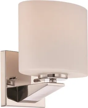 Nuvo Breeze 1-Light Vanity Fixture Polished Nickel 6-3/4 X 7-3/4 Inch  Uses (1) 100-Watt Incandescent Medium Base Lamp