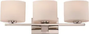 Nuvo Breeze 3-Light Vanity Fixture Polished Nickel 24 X 8-1/4 Inch  Uses (3) 100-Watt Incandescent Medium Base Lamps