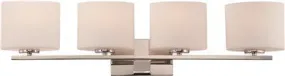 Nuvo Breeze 4-Light Vanity Fixture Polished Nickel 32-5/8 X 8-1/4 Inch  Uses (4) 100-Watt Incandescent Medium Base Lamps