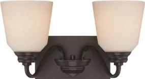 Nuvo Calvin Led 2-Light Vanity Fixture Mahogany Bronze 15-3/4 X 8-1/2 Inch  Uses (2) 9.8-Watt Led Gu24 Base Lamps