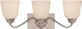 Nuvo Calvin Led 3-Light Vanity Fixture Brushed Nickel 23-7/8 X 8-1/2 Inch  Uses (3) 9.8-Watt Led Gu24 Base Lamps