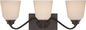 Nuvo Calvin Led 3-Light Vanity Fixture Mahogany Bronze 23-7/8 X 8-1/2 Inch  Uses (3) 9.8-Watt Led Gu24 Base Lamps