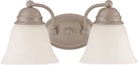 Nuvo Empire 2-Light Vanity Fixture Brushed Nickel 14-7/8 X 6-1/8 Inch  Uses (2) 13-Watt Fluorescent Gu24 Base Lamps