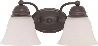 Nuvo Empire 2-Light Vanity Fixture Mahogany Bronze 14-7/8 X 6-1/8 Inch  Uses (2) 13-Watt Fluorescent Gu24 Base Lamps