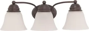 Nuvo Empire 3-Light Vanity Fixture Mahogany Bronze 20-1/2 X 6-1/8 Inch  Uses (3) 13-Watt Fluorescent Gu24 Base Lamps