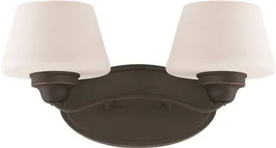 Nuvo Ludlow 2-Light Vanity Fixture Russet Bronze 17-1/8 X 8-1/2 Inch  Uses (2) 100-Watt Incandescent Medium Base Lamps