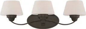 Nuvo Ludlow 3-Light Vanity Fixture Russet Bronze 26 X 8-1/2 Inch  Uses (3) 100-Watt Incandescent Medium Base Lamps
