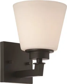 Nuvo Mobili 1-Light Vanity Fixture Aged Bronze 5-7/8 X 8-1/8 Inch  Uses (1) 100-Watt Incandescent Medium Base Lamp