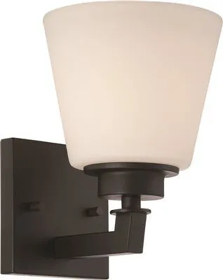 Nuvo Mobili 1-Light Vanity Fixture Aged Bronze 5-7/8 X 8-1/8 Inch  Uses (1) 100-Watt Incandescent Medium Base Lamp