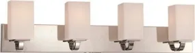Nuvo Vista 4-Light Vanity Fixture Polished Nickel 32-3/8 X 8 Inch  Uses (4) 100-Watt Incandescent Medium Base Lamps