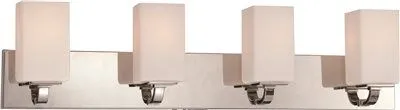 Nuvo Vista 4-Light Vanity Fixture Polished Nickel 32-3/8 X 8 Inch  Uses (4) 100-Watt Incandescent Medium Base Lamps