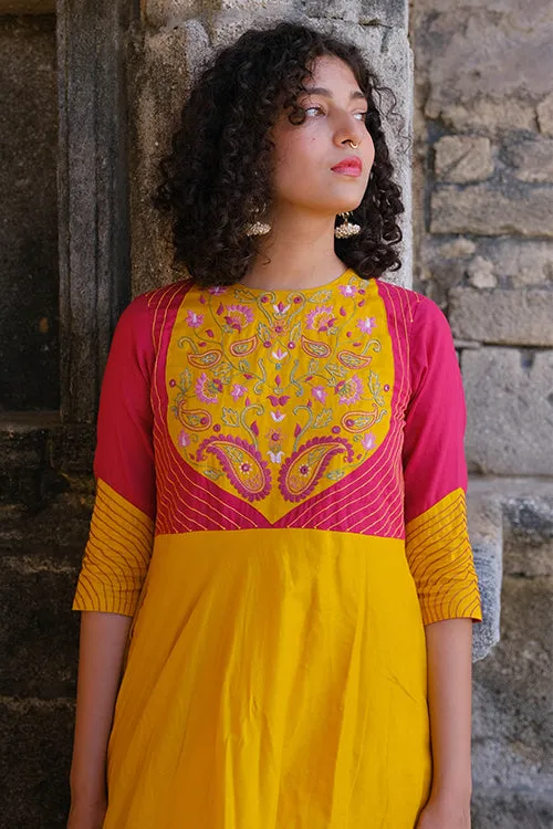 Okhai "Solana" Hand Embroidered Pure Cotton Mul Dress
