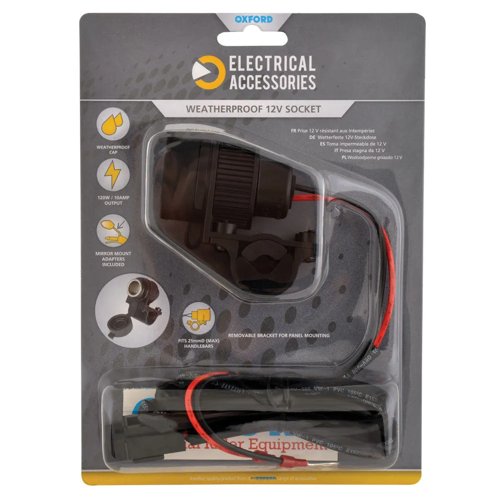 Oxford 12V STD Accessory Motorcycles Plug Socket Power Supply