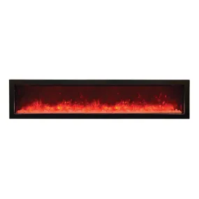 Panorama 72" Electric Slim Built-In Electric Fireplace with Optional Black Steel Surround