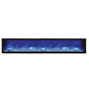 Panorama 88" Electric Slim Built-In Electric Fireplace with Optional Black Steel Surround