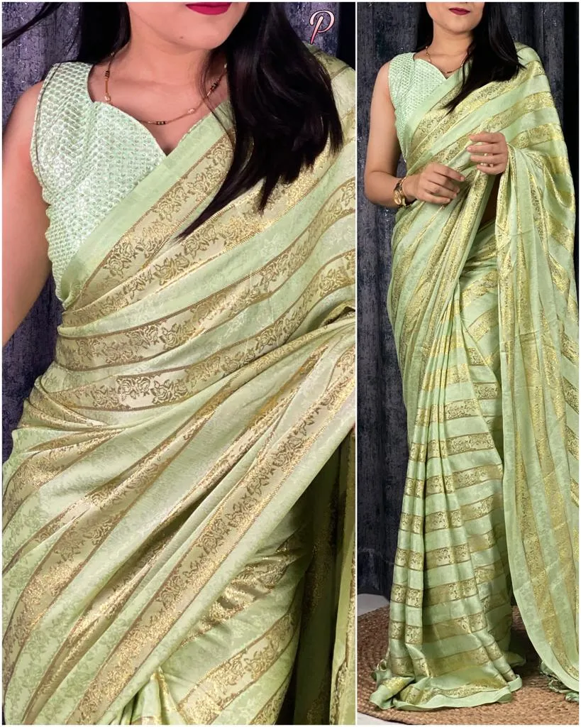 Party Wear Designer Viscose Satin Saree
