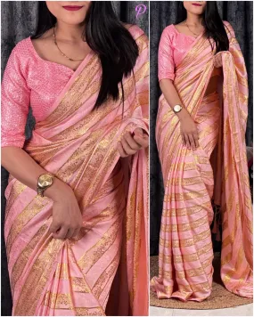 Party Wear Designer Viscose Satin Saree