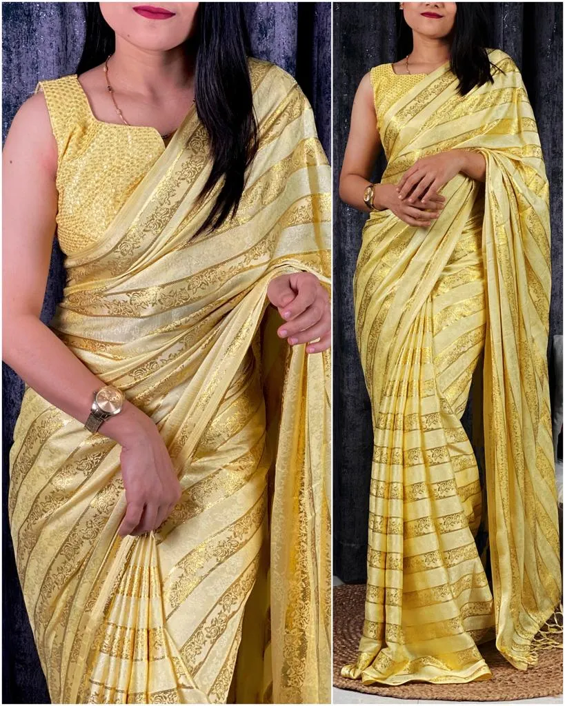 Party Wear Designer Viscose Satin Saree