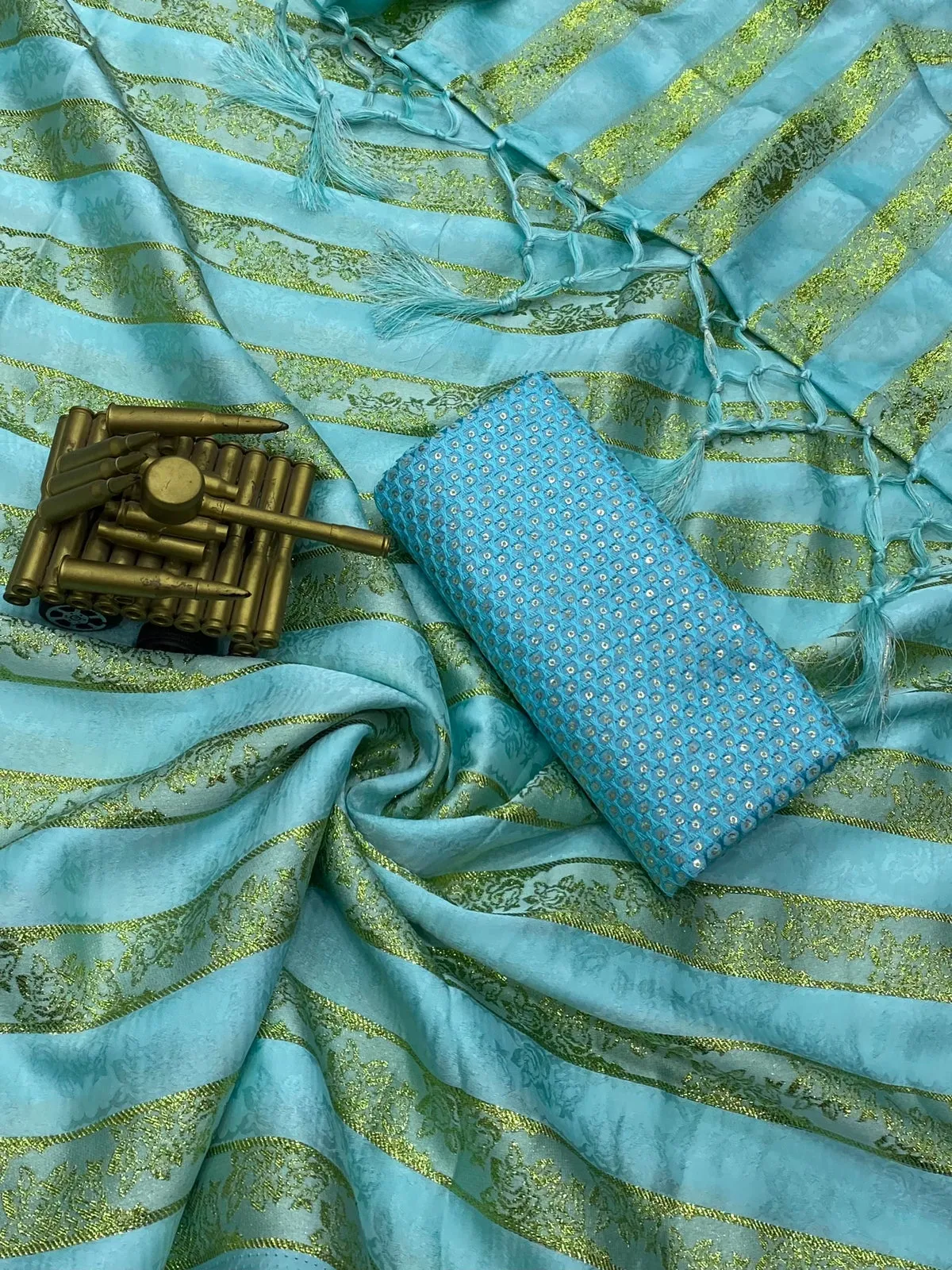 Party Wear Designer Viscose Satin Saree