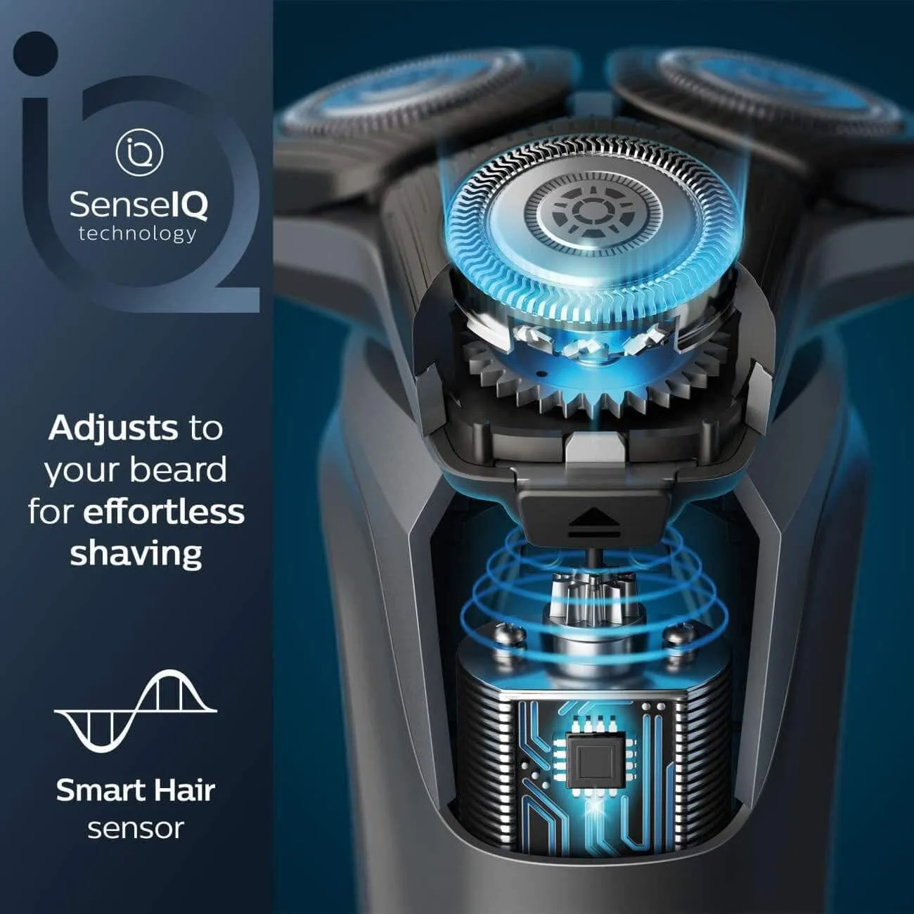 Philips Wet & Dry Shaver 5000 with SkinIQ Tech   Shave Heads, Charging & Cleaning Base (Refurbished)