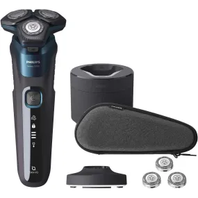 Philips Wet & Dry Shaver 5000 with SkinIQ Tech   Shave Heads, Charging & Cleaning Base (Refurbished)