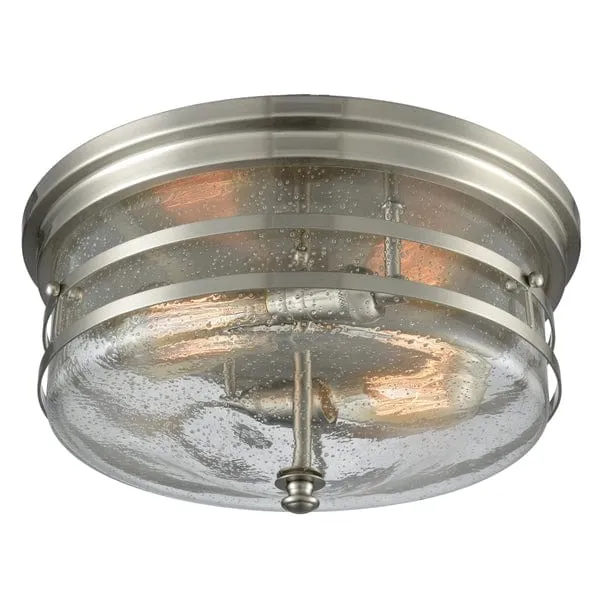 Port O'connor 2-Lght Flush Mount W/Glss