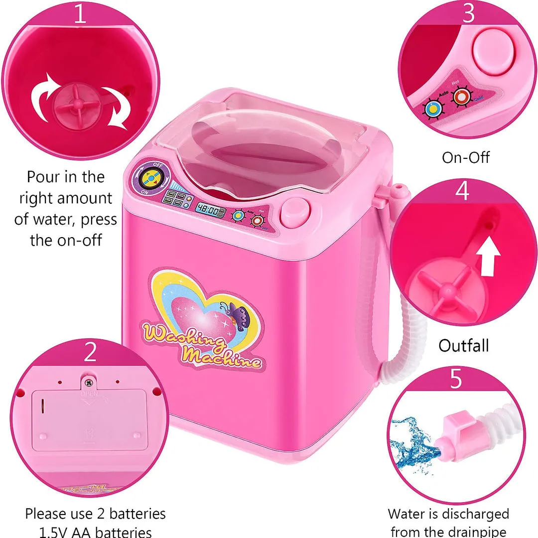 Portable Automatic Cute Cosmetic Powder Puff Washing Machine, Makeup Brushes Cleaner