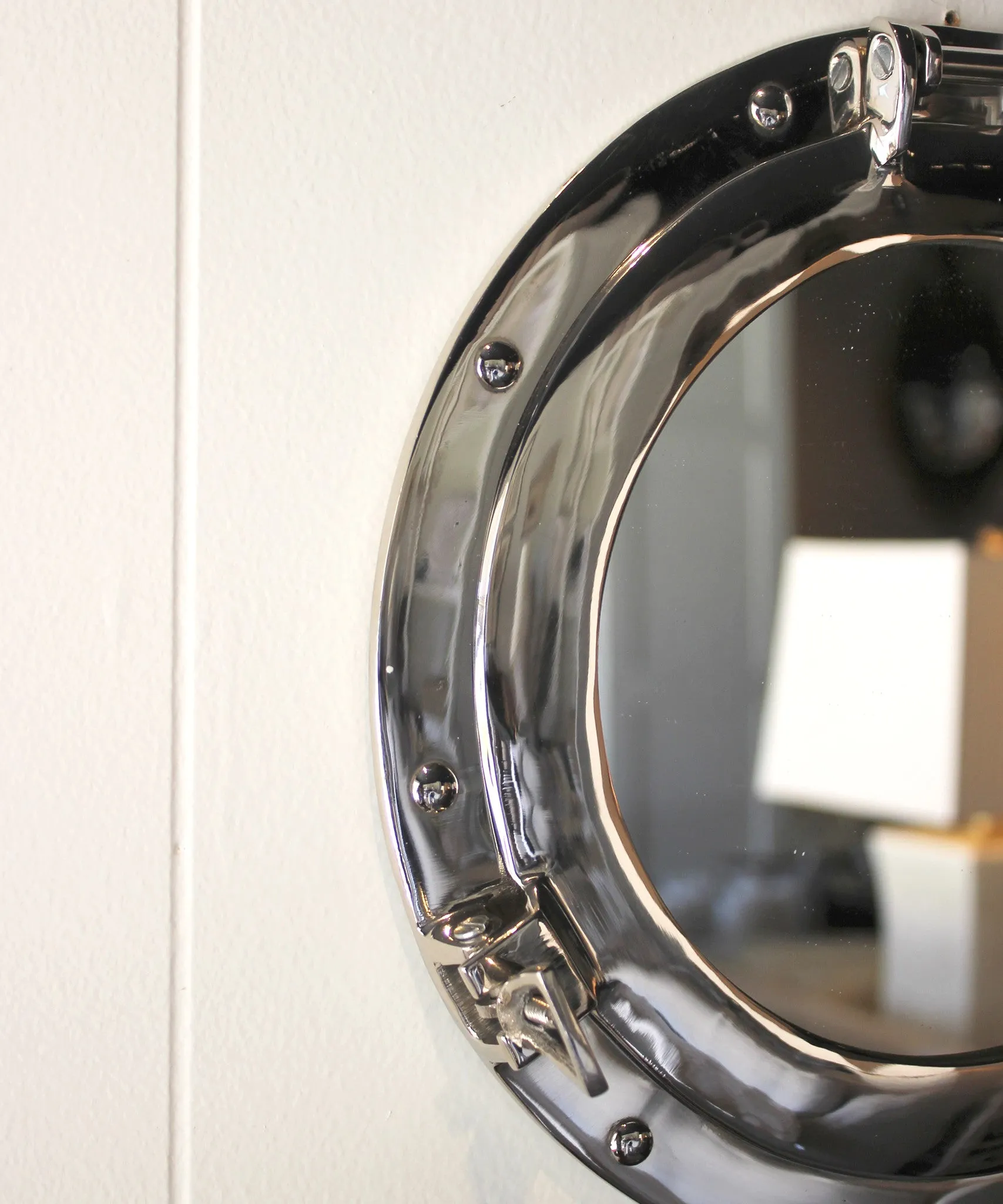 Porthole Mirror, Polished Nickel, 11"