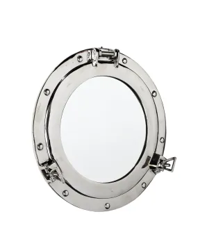 Porthole Mirror, Polished Nickel, 11"