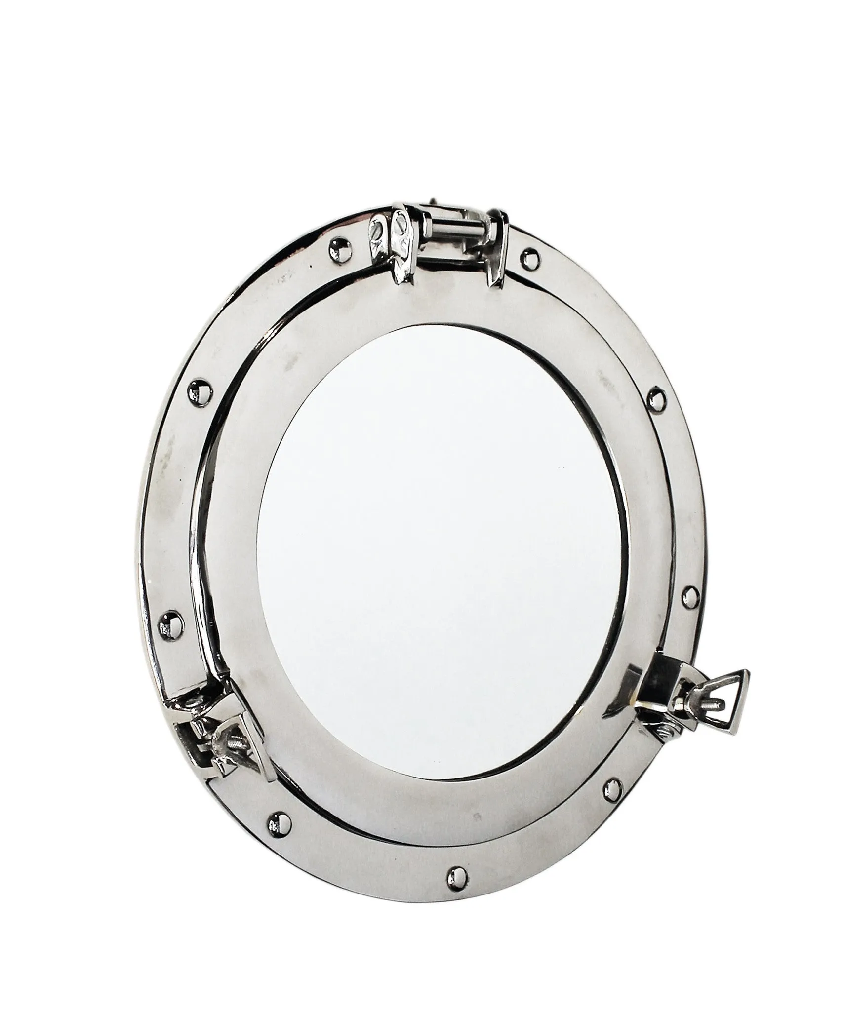 Porthole Mirror, Polished Nickel, 11"