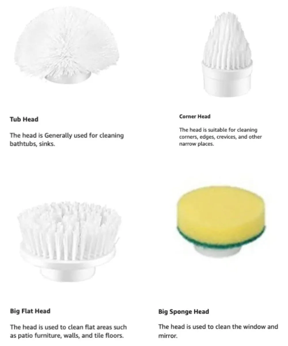 Powerful Electric Spinning Scrubber 4 Brush Set - GOMINIMO