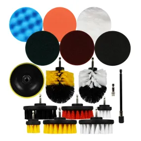 Professional Detailing Drill Brush Attachment Kit 22 Piece Wheel Bumper Bar