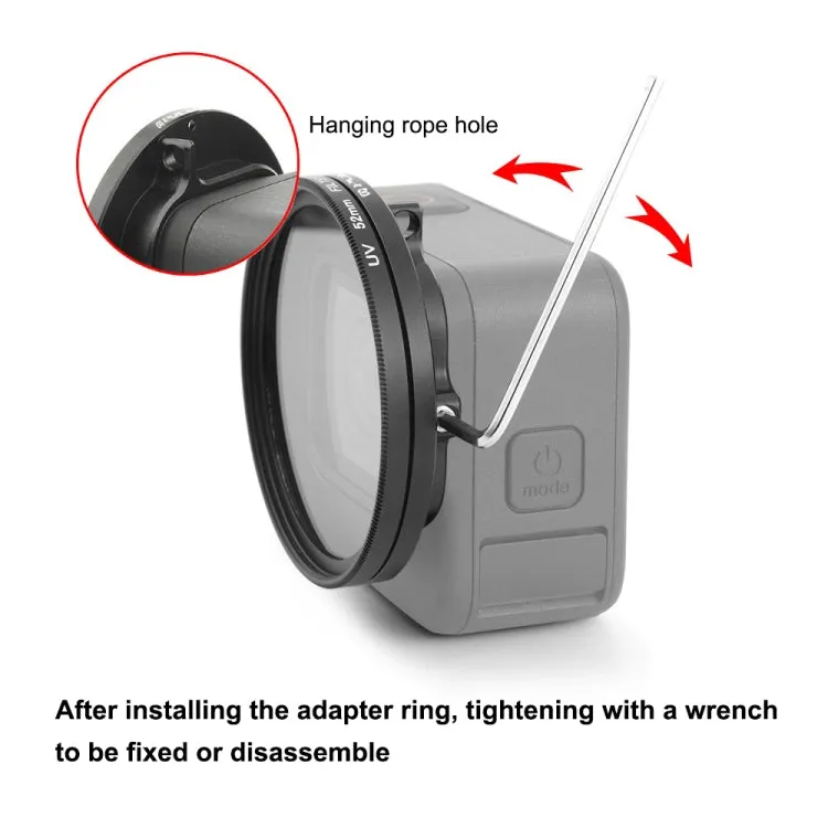 PULUZ 52mm CPL   UV Lens Filter with Adapter Ring for GoPro HERO12 Black /11 Black /11 Black Mini /10 Black /9 Black