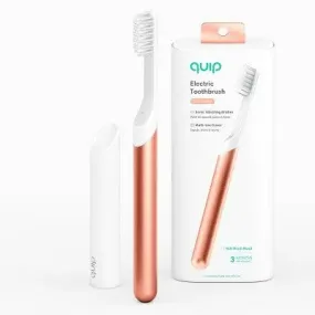 quip Metal Electric Toothbrush Starter Kit - 2-Minute Timer   Travel Case - Copper