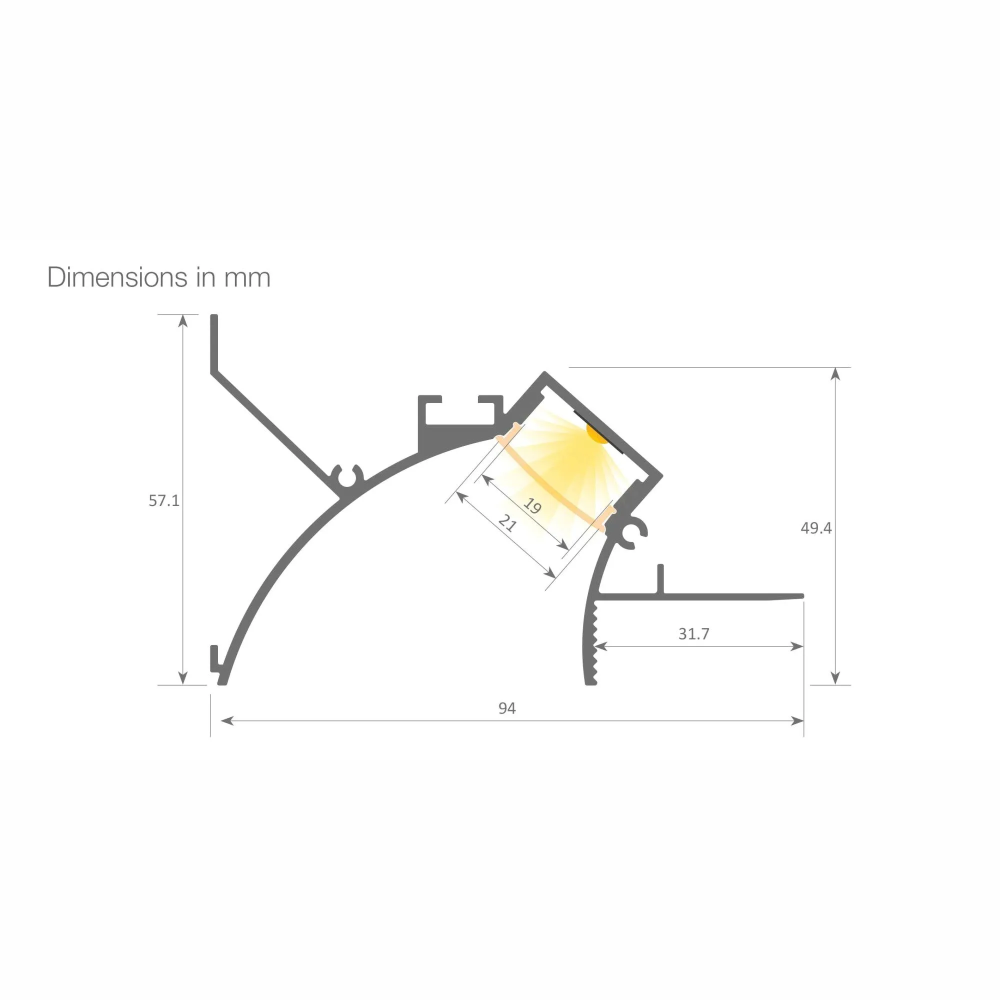 Recessed Indirect LED Lighting Channel ~ Model Cancun