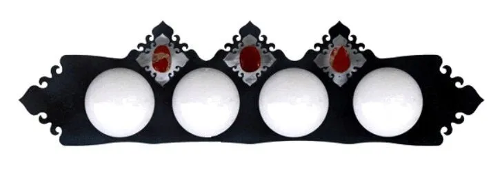 Red Jasper Stone Four Light Fixture
