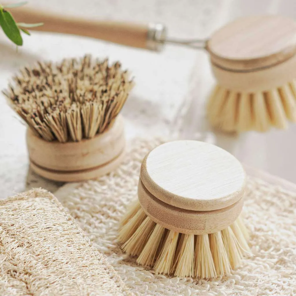 Replacement Heads for Long Handle Dish Brush (Pack of 4)