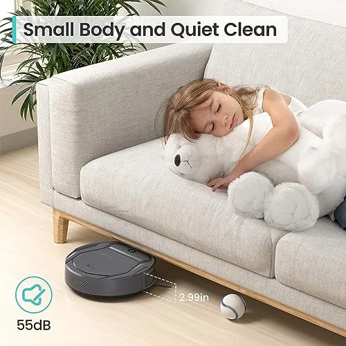 Robot Vacuum, 2200Pa Strong Suction, 120 Min Runtime, Self-Charging Robotic Vacuum