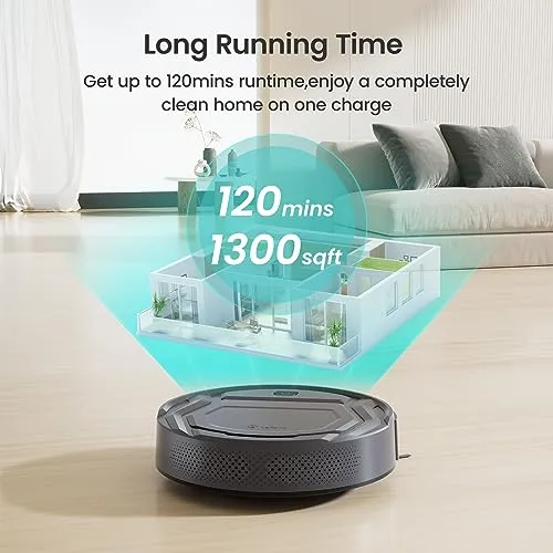 Robot Vacuum, 2200Pa Strong Suction, 120 Min Runtime, Self-Charging Robotic Vacuum