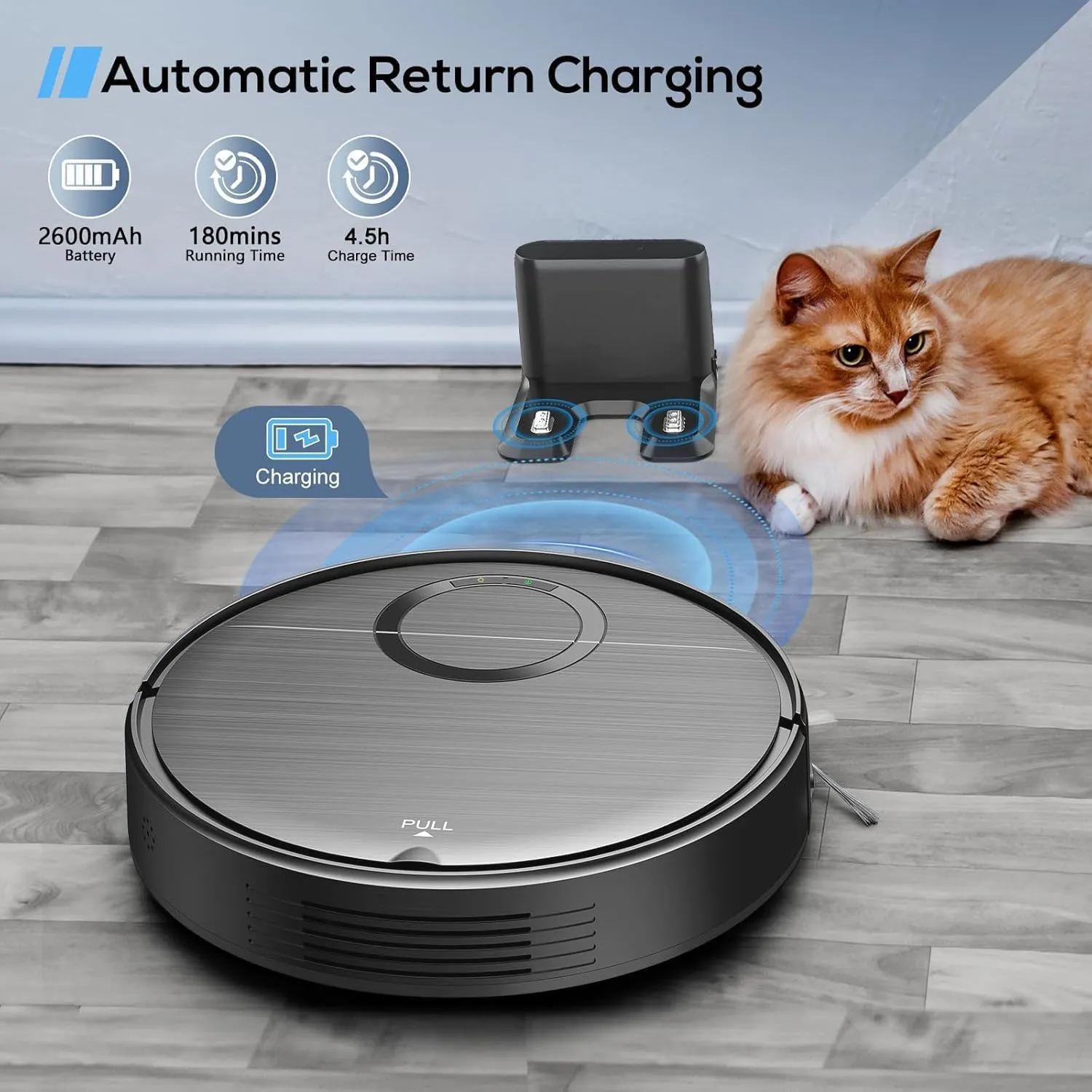 Robot Vacuum and Mop Combo with Wi-Fi Control