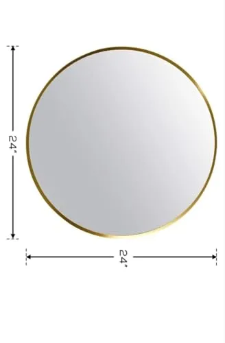 Round LED Wall Mirror for Bathroom,Wash Basin Mirror 3 Lights Size 24x24 Inch