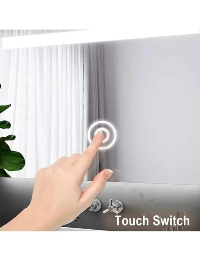 Round Modern Glass Led Mirror with Touch Sensor | Bathroom Mirror with Led Lights | Wall Mirror for Home Mirror Bedroom Washbasin 3 LED Lights (Warm,White,Natural White) Size 24x24 Inch.