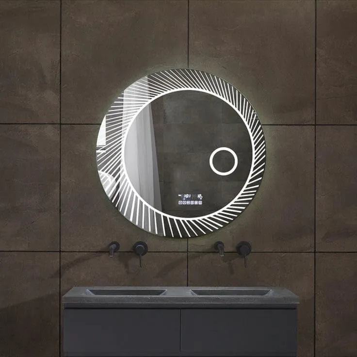 R.S Internationals Round SUNBRUST Design - Smart LED Sensor Touch Lighted Mirror (Round)