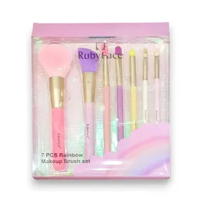 Rubyface 7-Piece Rainbow Makeup Brush Set