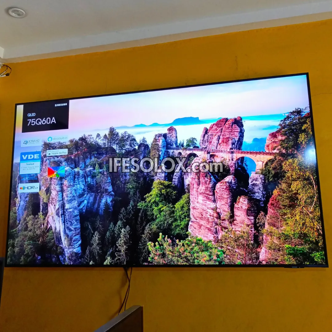 SAMSUNG 75 Inch QLED 75Q60A Certified True 4K UHD HDR10  Smart Frameless QLED TV - Foreign Used