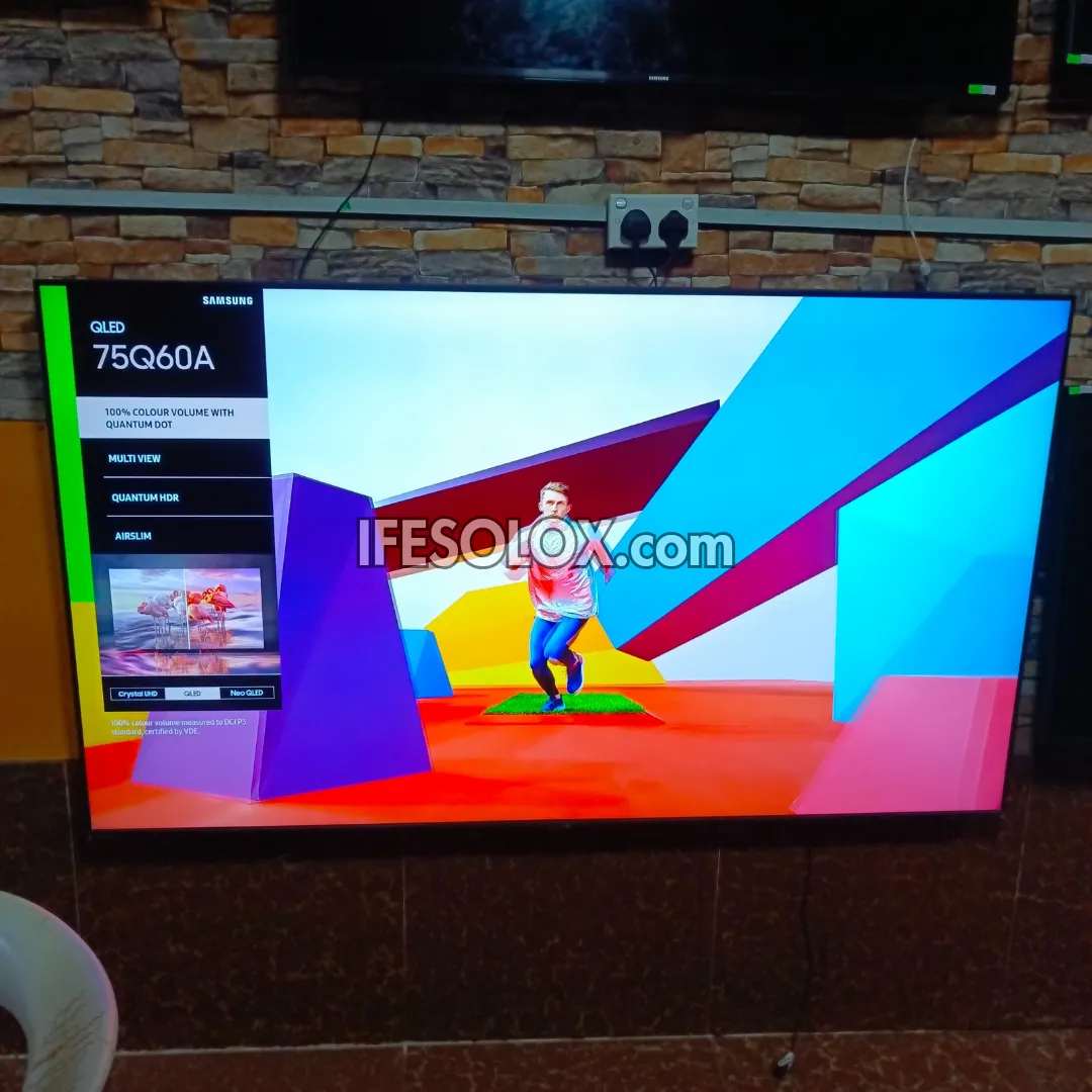 SAMSUNG 75 Inch QLED 75Q60A Certified True 4K UHD HDR10  Smart Frameless QLED TV - Foreign Used