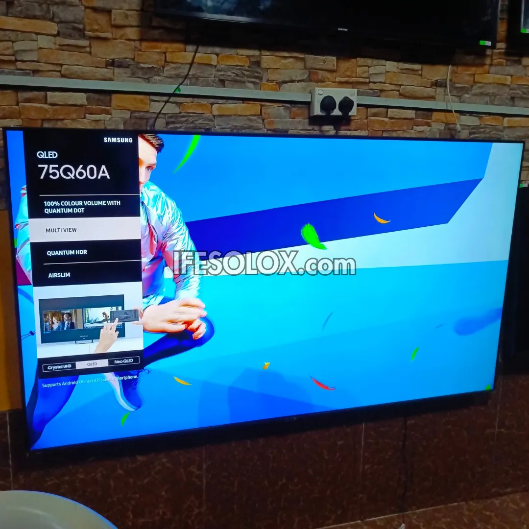SAMSUNG 75 Inch QLED 75Q60A Certified True 4K UHD HDR10  Smart Frameless QLED TV - Foreign Used
