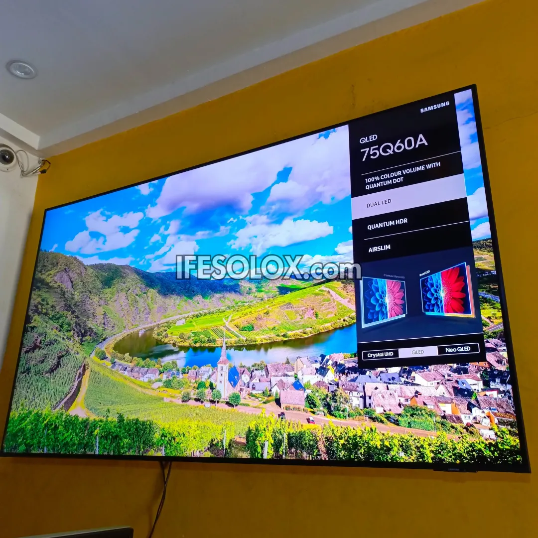 SAMSUNG 75 Inch QLED 75Q60A Certified True 4K UHD HDR10  Smart Frameless QLED TV - Foreign Used