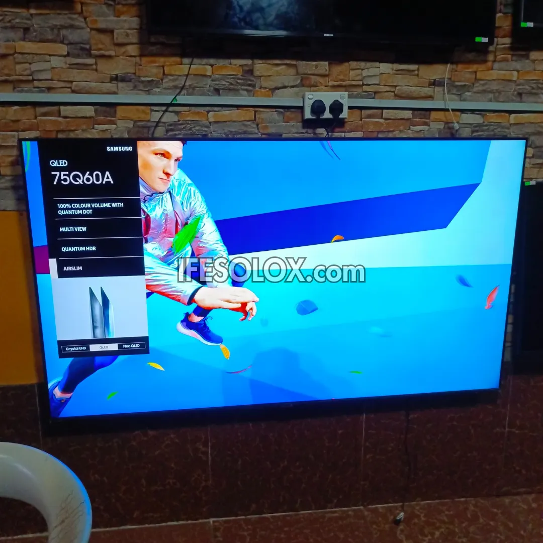 SAMSUNG 75 Inch QLED 75Q60A Certified True 4K UHD HDR10  Smart Frameless QLED TV - Foreign Used